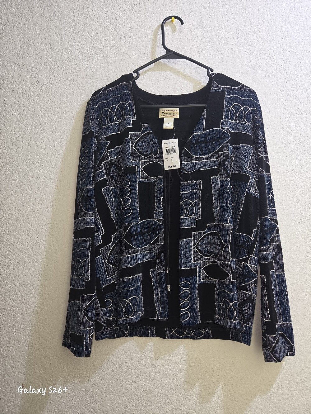 Women Black, Teal and Silver Professional Shirt